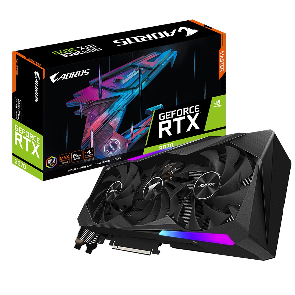 Gigabyte 技嘉AORUS RTX 3070 MASTER 8G LHR 組合包註冊五年保顯示卡