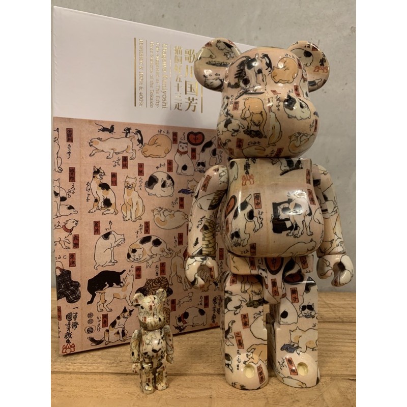 BE@RBRICK x 歌川國芳 浮世繪畫家 貓飼好五十三疋 400%+100%