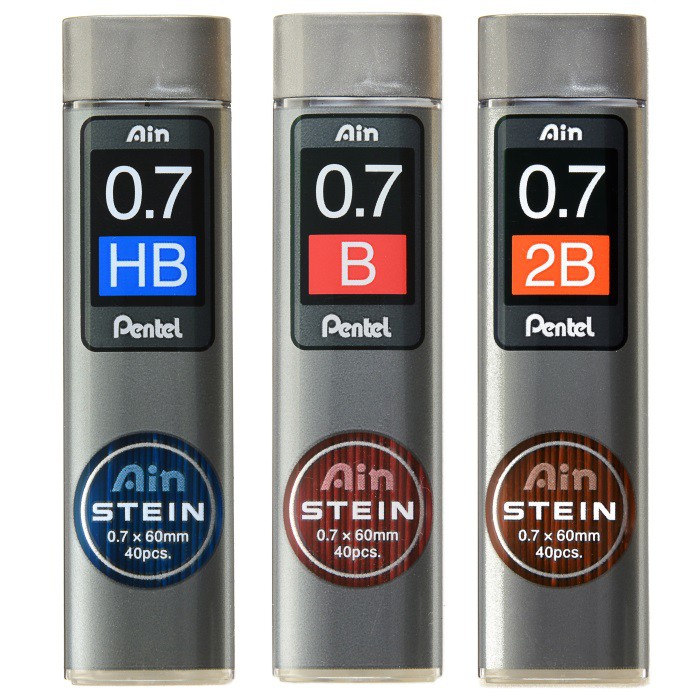 Hàng chính hãng] Ruột chì kim Pentel Ain Stein 2B ngòi chì siêu cứng