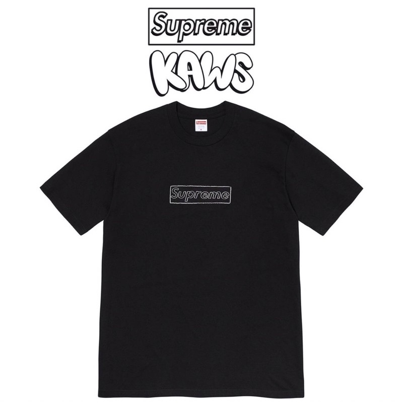 Supreme x Kaws 2021 S/S Chalk Box Logo Tee 短袖短踢短T 黑色| 蝦皮購物