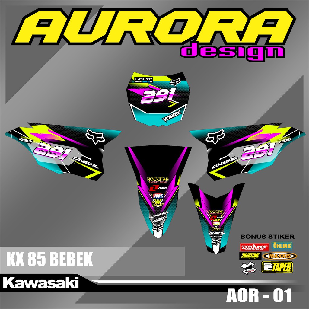 最新 KX 85 Bebek Racing Dacal 半全變體條紋貼紙 AOR-01 | 蝦皮購物
