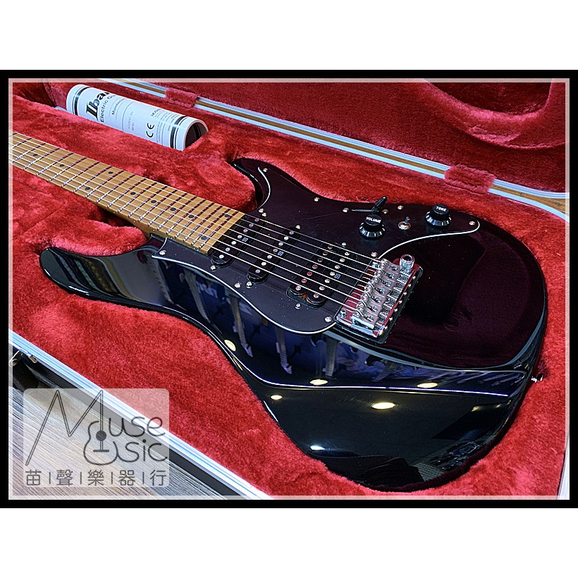 苗聲樂器Ibanez旗艦店】Ibanez Prestige AZ24047 黑色7弦小搖座電吉他