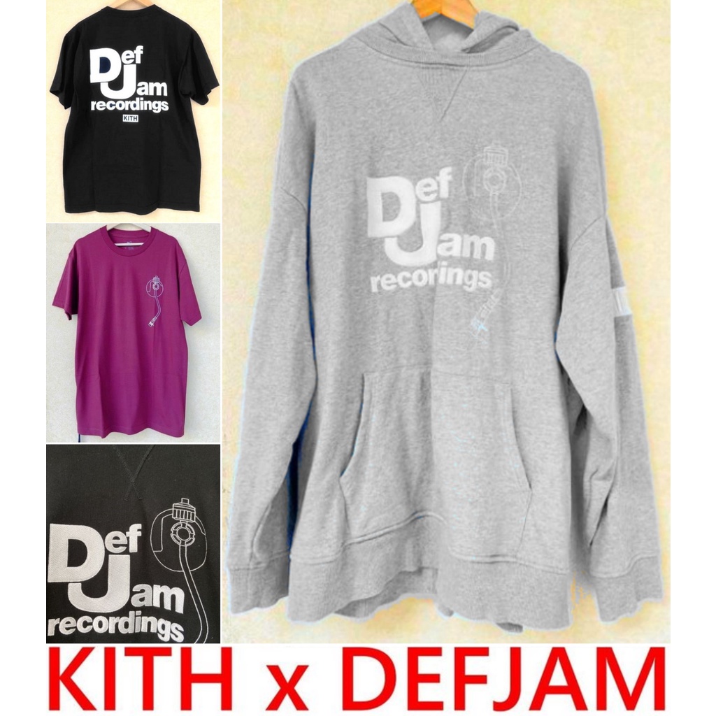 BLACK極新KITH X DEF JAM RECORDINGS JAY-Z三十五周年DJ唱盤LOGO連帽長