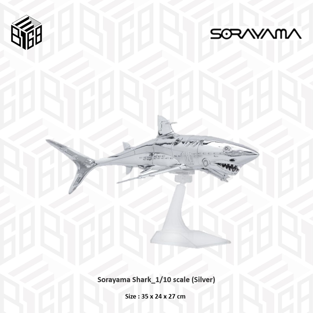 [B168預購] Sorayama Shark_1/10 scale (Silver) 空山基 鯊魚 銀