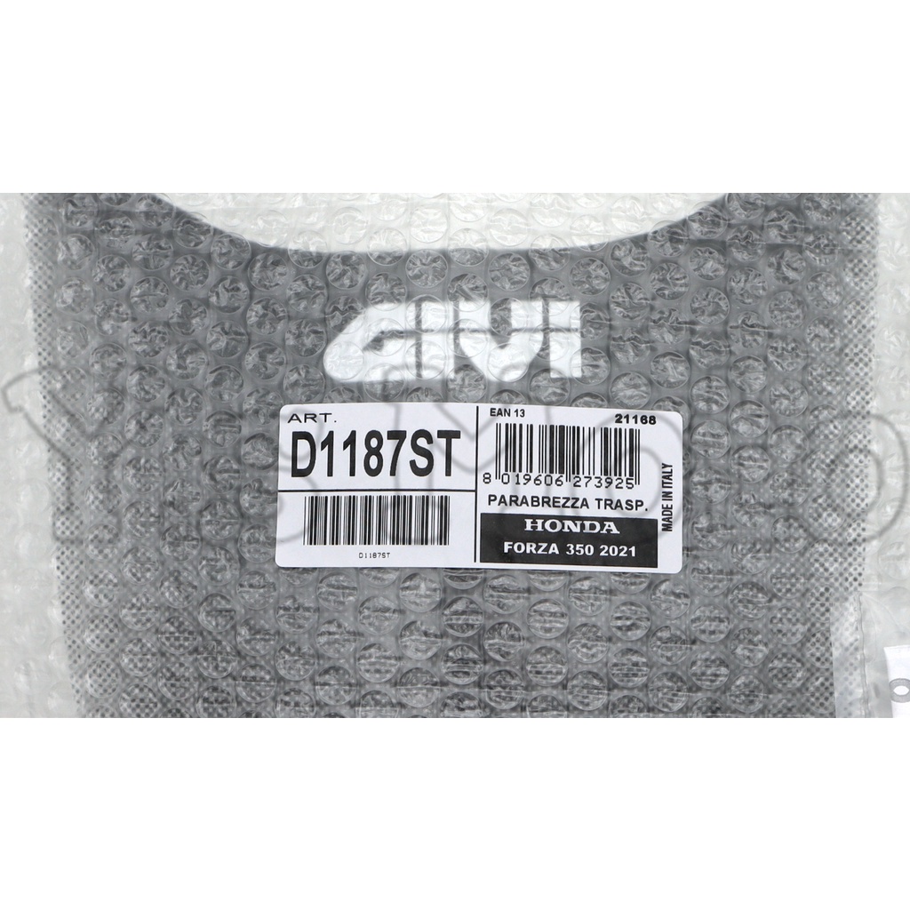 GIVI Windschild D1187ST Für Honda Forza 350 2023 – Transparent, Made In Italy, 2 Jahre Garantie