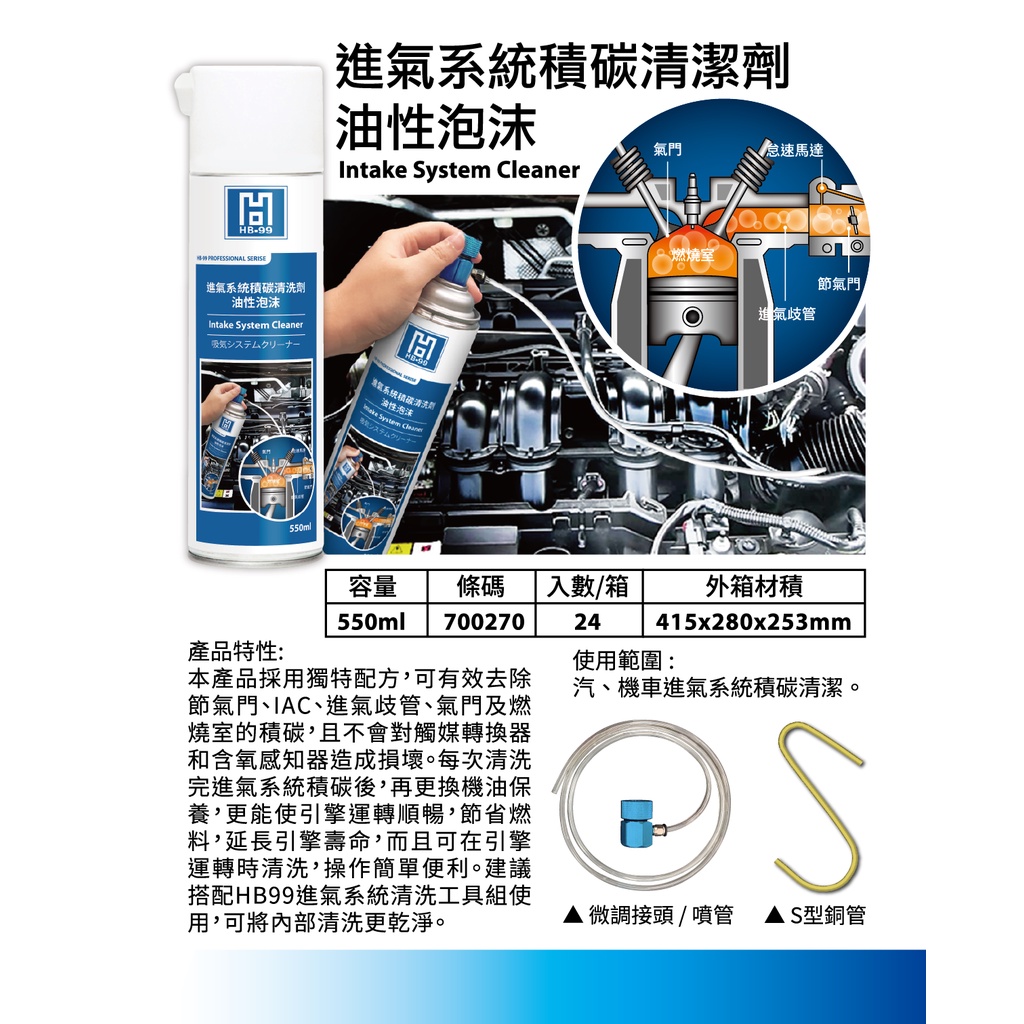 HB99 進氣系統積碳清潔劑 | 油性泡沫配方 | 節氣門 / 進氣歧管 / 燃燒室積碳清潔 | 蝦皮購物