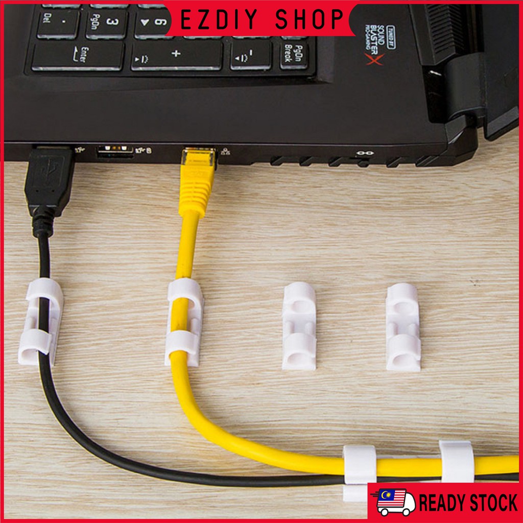 16pcs / 20pcs 自粘線夾電纜夾整理器桌面 USB 衣架線夾 | 蝦皮購物