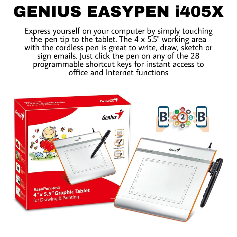 GENIUS EASYPEN i405X 繪圖板用於繪畫書寫板 | 蝦皮購物