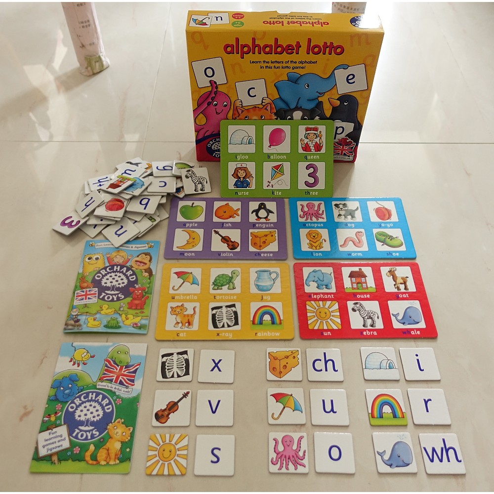 ＊九成新＊英國製 Orchard Toys Alphabet Lotto Game 桌遊-字詞學習4合1 | 蝦皮購物