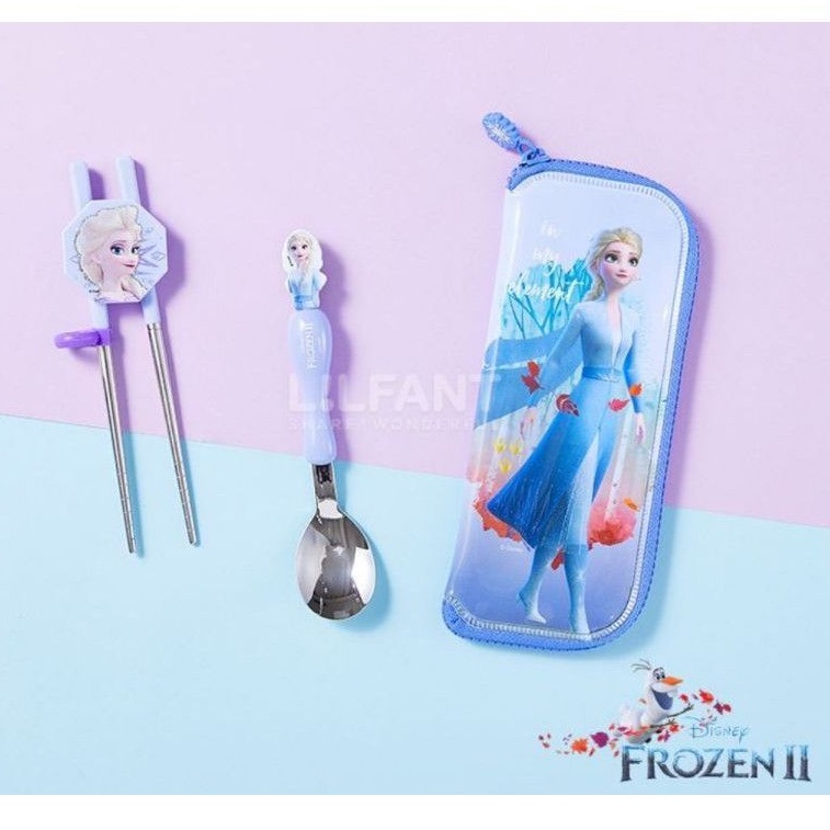 ＊SnowFish＊正韓 韓製 冰雪奇緣艾莎學習筷+湯匙餐具組 | 蝦皮購物