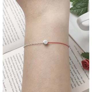 [Le Bonheur Line] 幸福線 925 純銀 銀包鑲鑽 半線半鍊 紅線 手鍊 銀飾 姻緣線 redline