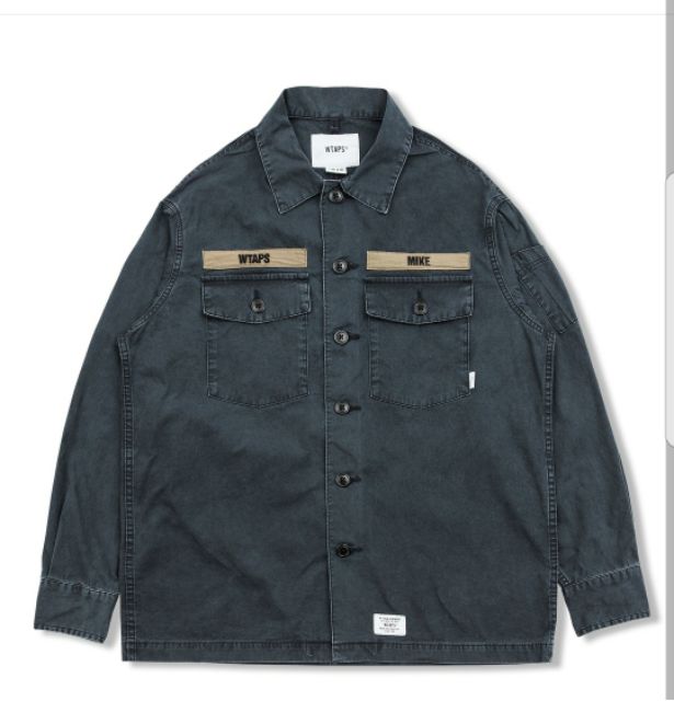 18SS WTAPS BUDS LS 02 / SHIRT. COTTON. GABADINE 軍事水洗長䄂襯衫 