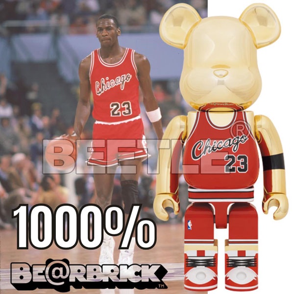 BEETLE BE@RBRICK MICHAEL JORDAN 麥可 喬丹 紅 金色 電鍍 公牛隊 1000%