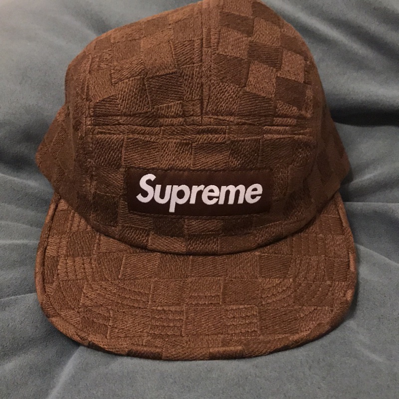 Supreme CHECKER WEAVE CAMP CAP 全新倫敦帶回| 蝦皮購物