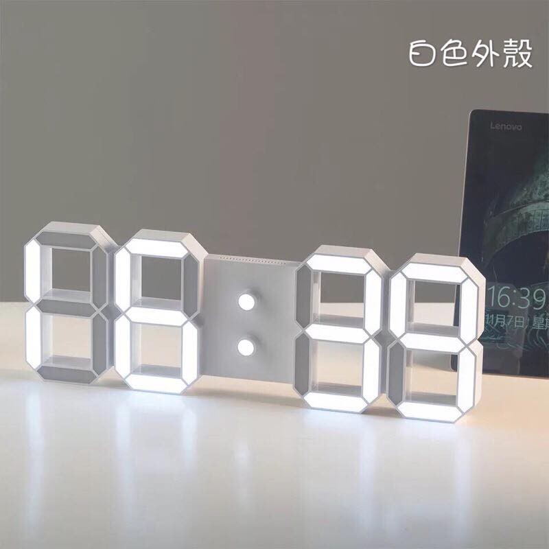 北歐 工業風 LED數字鐘 靜音 數字鐘 夜光數字時鐘 LED鐘 | 蝦皮購物