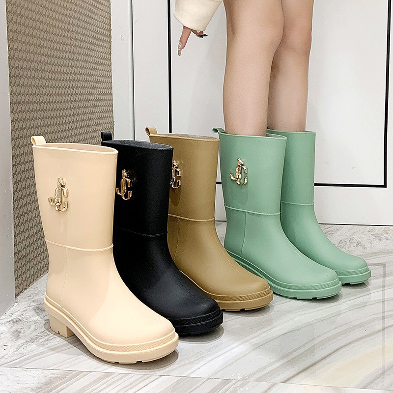 外貿出口女款時尚潮流中筒雨靴中筒雨鞋| 蝦皮購物