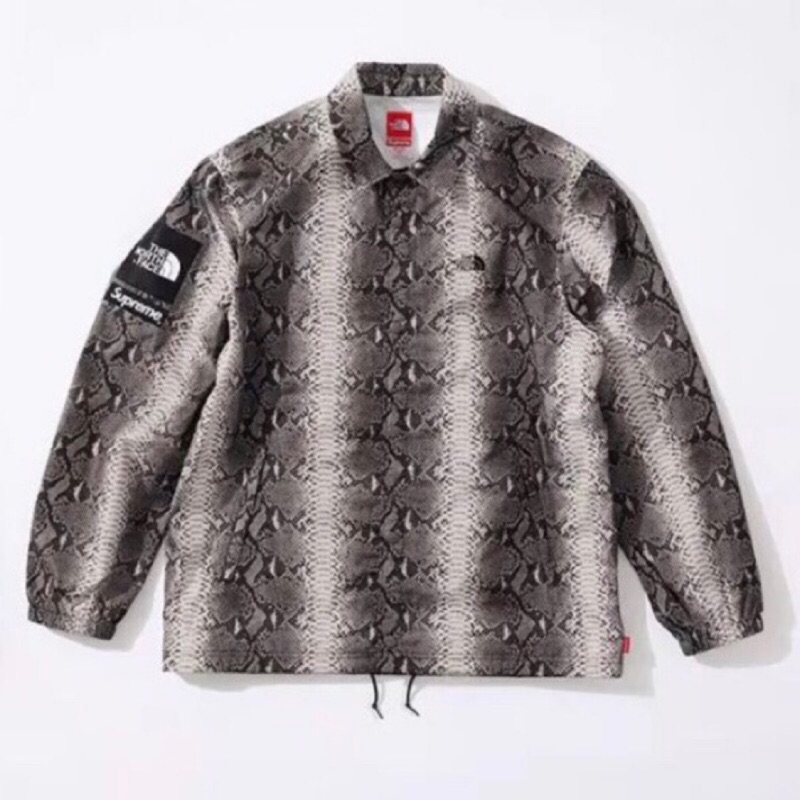 全新Supreme x TNF north face Snake Skin Coaches Jacket 聯名蛇紋