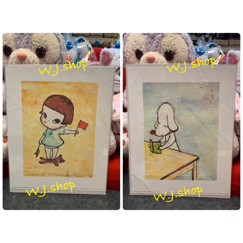 現貨☆汪將☆日本正版奈良美智yoshitomo nara 勉強中手旗少女狗海報無