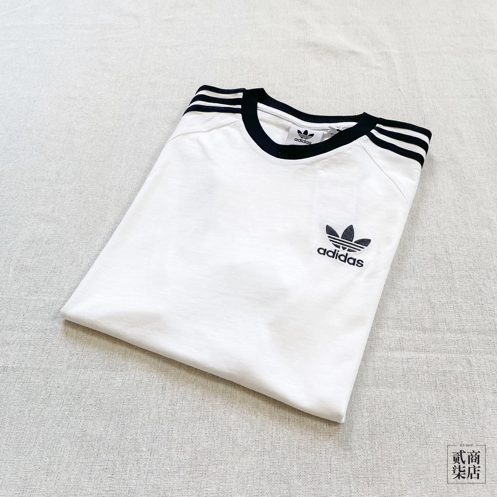 (D.S) adidas Originals 3-Stripes Tee 男款 白色 三條線 三葉草 短袖 IA4846