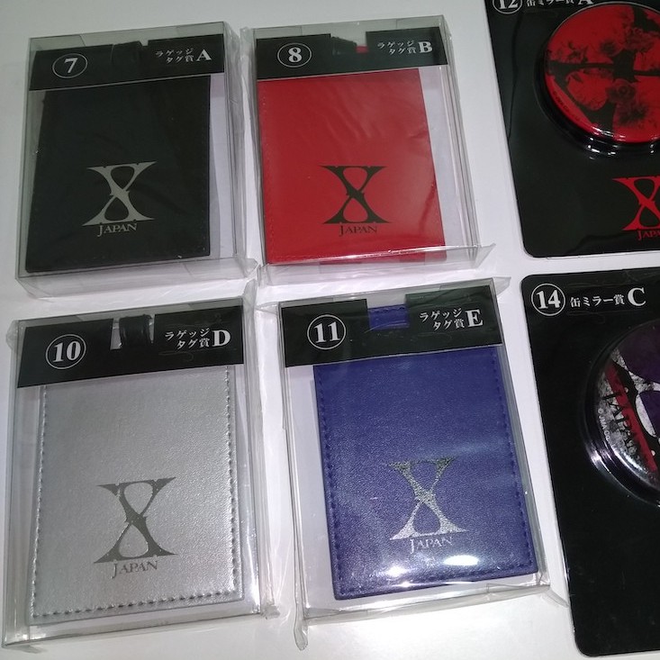 X JAPAN 行李牌證件套便條隨身鏡圓鏡鏡子扇子摺扇/ 一番賞XJAPAN 周邊