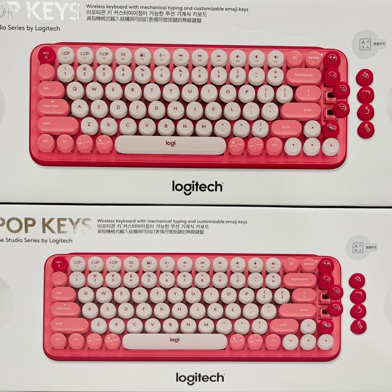 Logitech 羅技 POP KEYS 無線機械式鍵盤 茶軸 魅力桃 復古打字機造型 繁體中文 | 蝦皮購物
