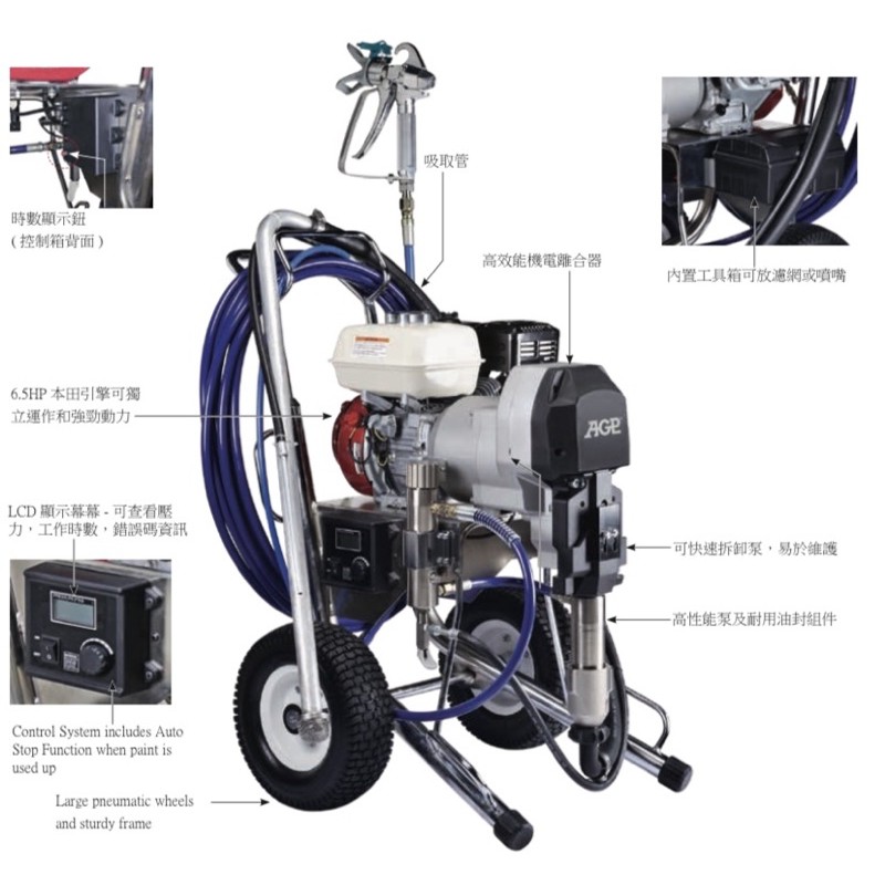 特殊五金】AGP PE048引擎式、電壓式無氣噴塗機(可噴彈泥) | 蝦皮購物