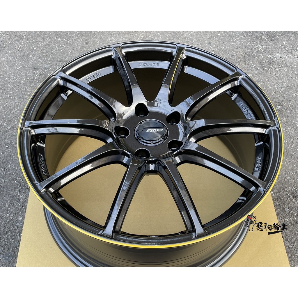 全新鋁圈正日本原裝Rays 57TRANSCEND 18吋旋壓5孔114.3 8J 亮灰黑色滾