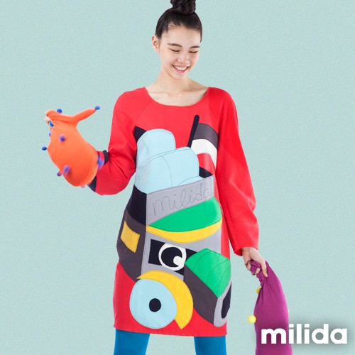 milida 造型圓領長袖洋裝 MMRYEA018 | 蝦皮購物