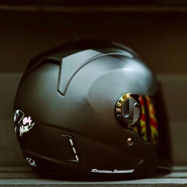 Product image ➕送電鍍片、小帽體 *世帽館安全帽*  ONZA MAX-R Baby  女生適用 R帽 半罩 3/4罩式安全帽 消光黑(XS,S,M尺寸請備註）