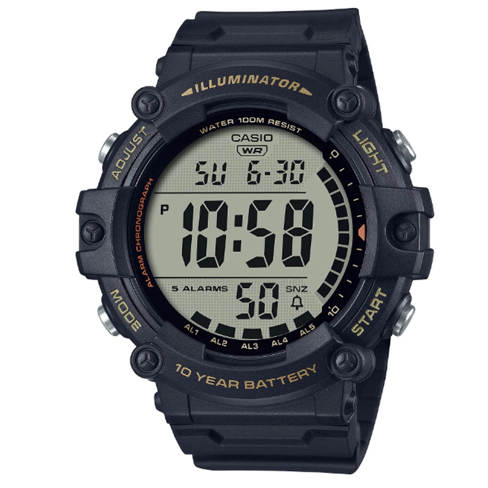 Casio Orologio Sportivo AE-1500WHX-3AVCF - Display Digitale Gigante, 100m Impermeabile, Batteria 10 Anni, Cinturino Extra-Lungo - 2