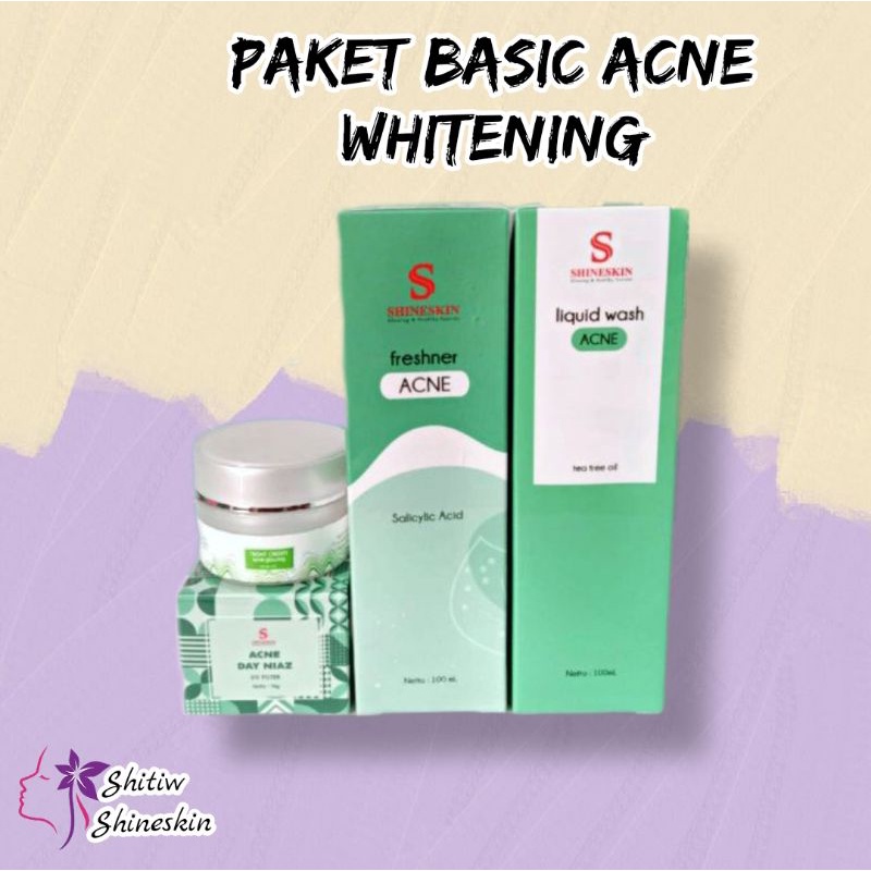 Shineskin Paket Whitening Glow Acne Kemasan Baru