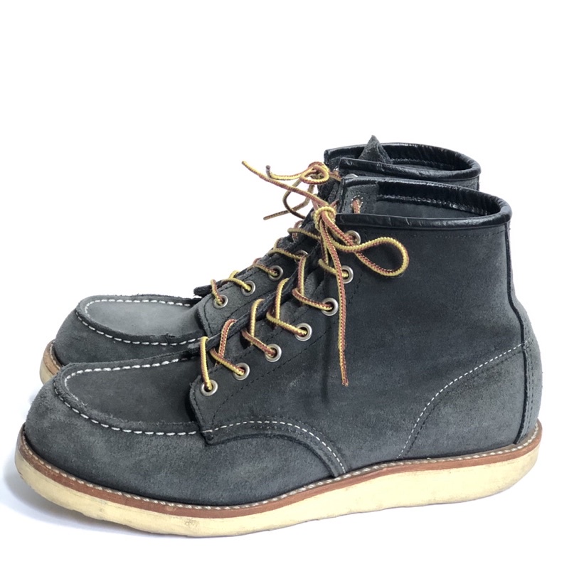 美國製Red Wing Beams絕版美品聯名8854 Moc Toe Work Boots灰藍色麂皮