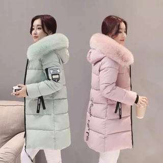 【可問可買】韓系女神時尚可愛大毛領加厚防風保暖羽絨棉外套