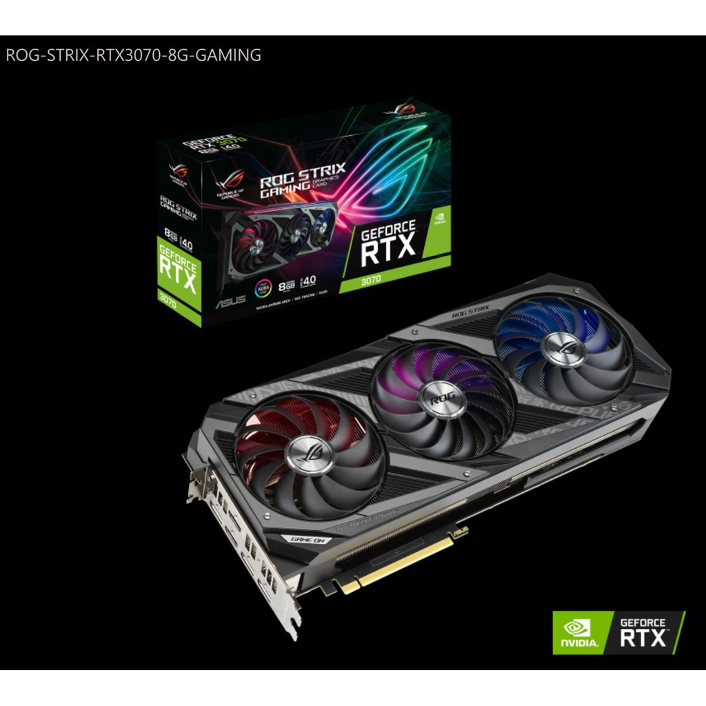 ASUS ROG Strix GeForce RTX 3070 O8G Gaming 顯示卡| 蝦皮購物