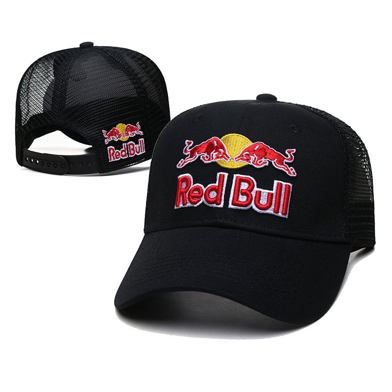 RED BULL 紅色公牛賽車網帽可調卡車司機帽| 蝦皮購物