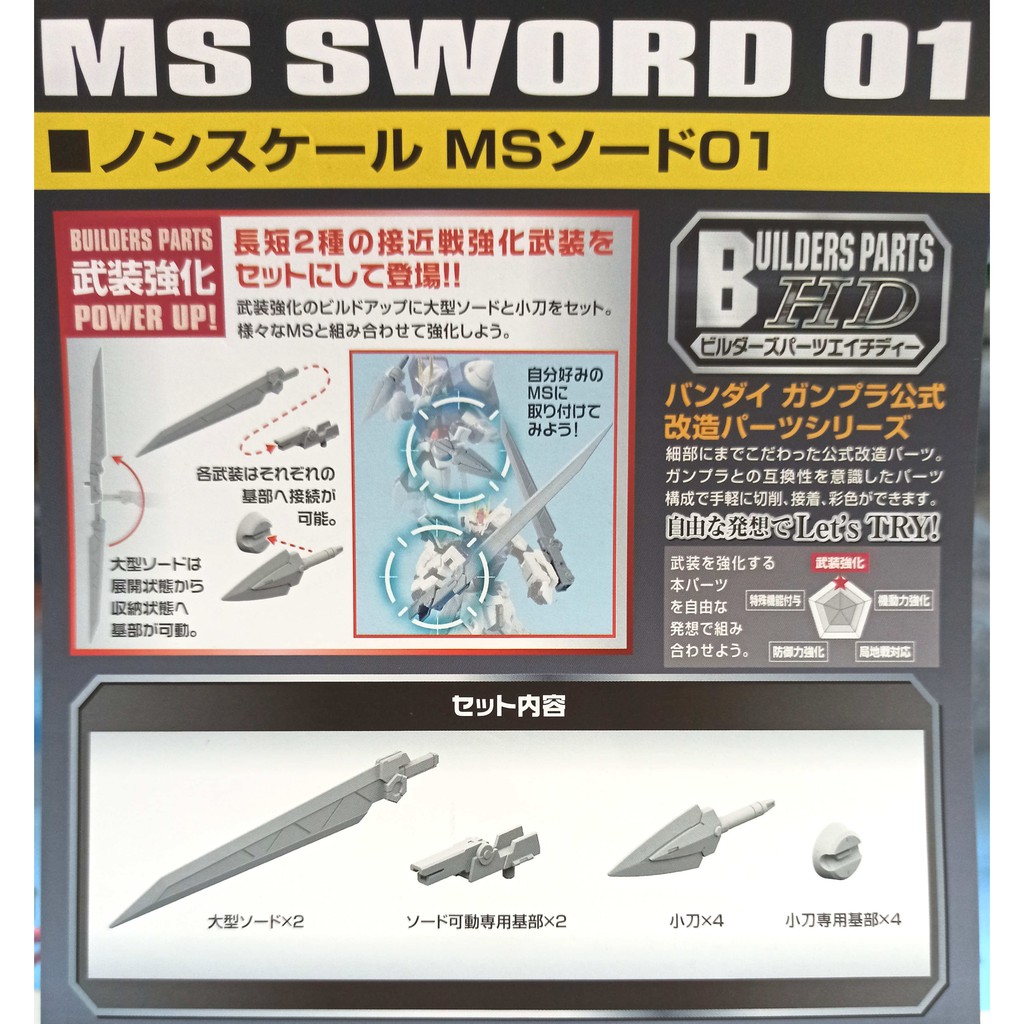 [BANDAI正品] 1/144 HD MS SWORD 01 MS 刀劍 BUILDERS PARTS | 蝦皮購物