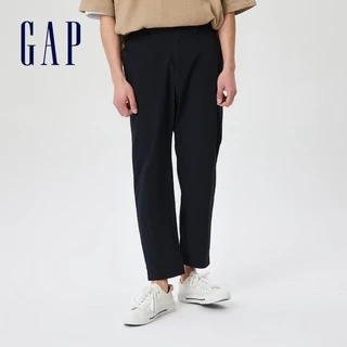 Gap 男裝 商務透氣九分棉褲 輕透氣系列-黑色(911065)
