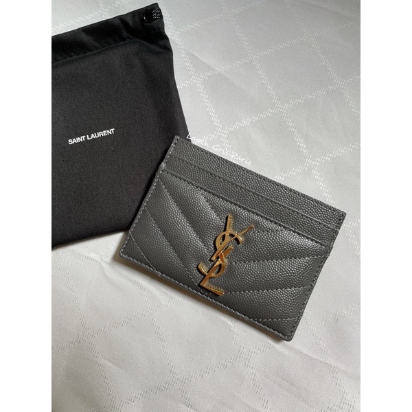 Grey ysl card discount holder