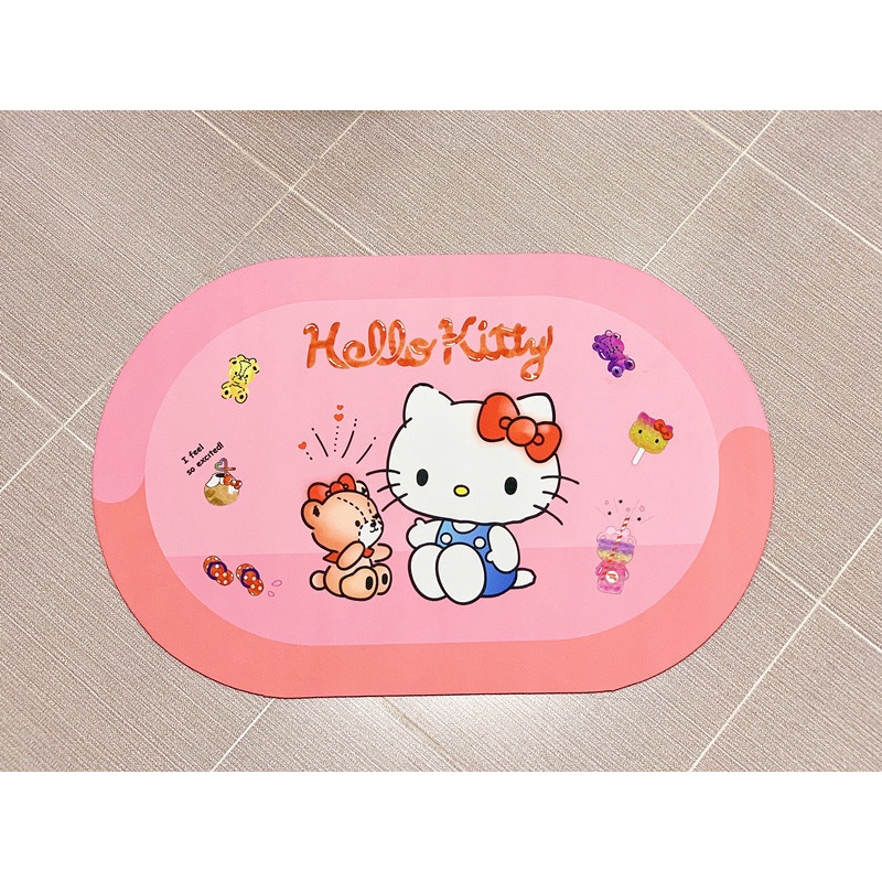 40 * 60cm 可愛卡通 Hello Kitty 地毯矽藻泥超強吸水墊馬桶地板墊防滑浴室地板墊 | 蝦皮購物