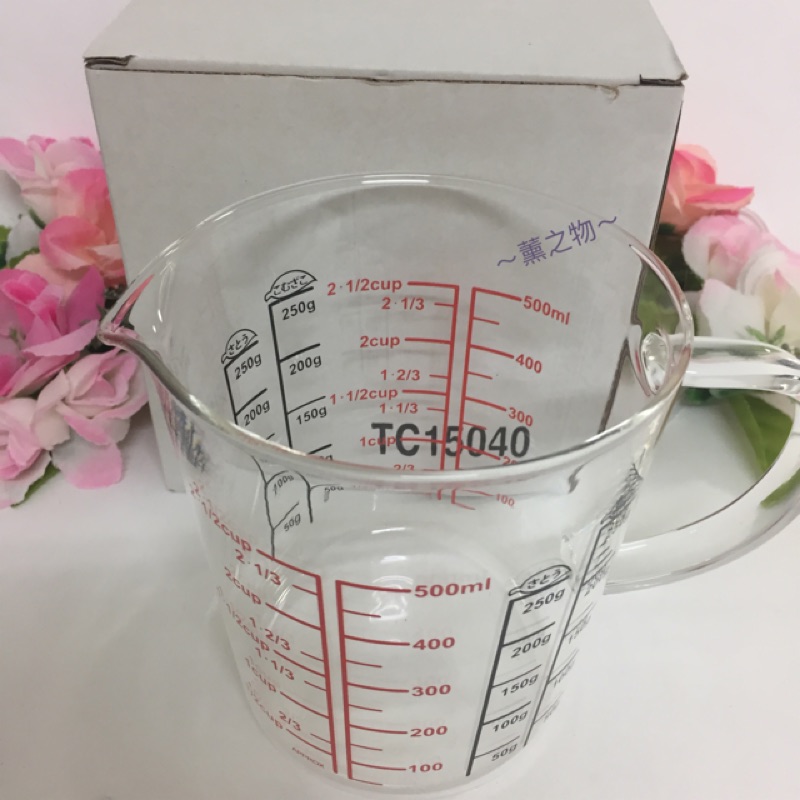 ～薰之物～料理量杯 玻璃量杯 500ml 量杯 TC15040 玻璃有柄量杯 耐熱量杯 刻度量杯 料理杯 玻璃杯 馬克杯 | 蝦皮購物