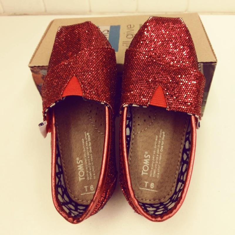 Toms red sale glitter shoes