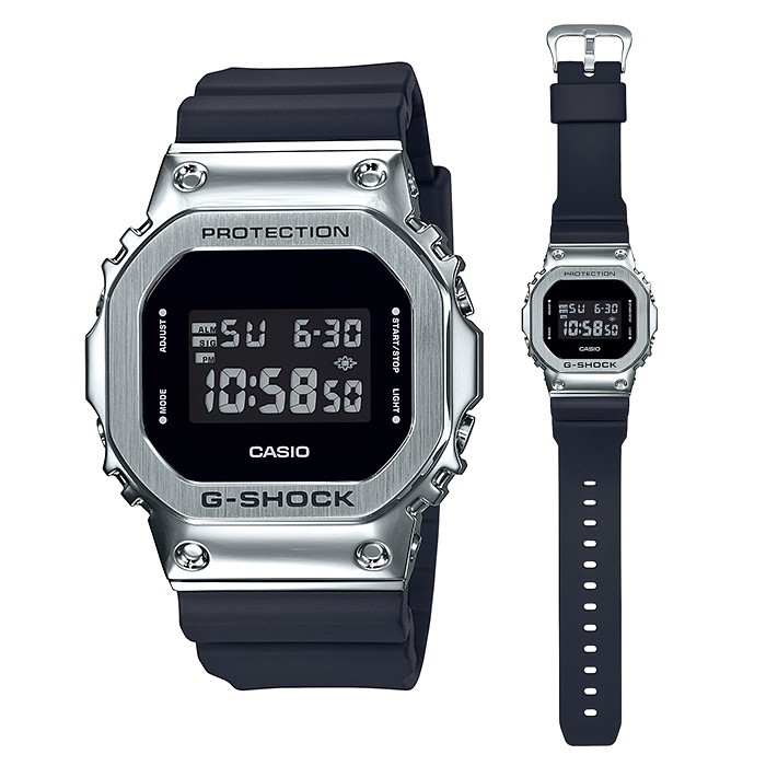 CASIO GM-5600-1 / G-SHOCK系列(銀色)改裝專用不鏽鋼錶帶| 蝦皮購物