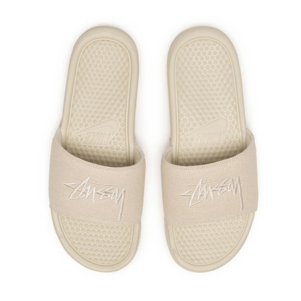 FLOMMARKET] Nike x stussy Benassi Slide 米白麻布拖鞋| 蝦皮購物