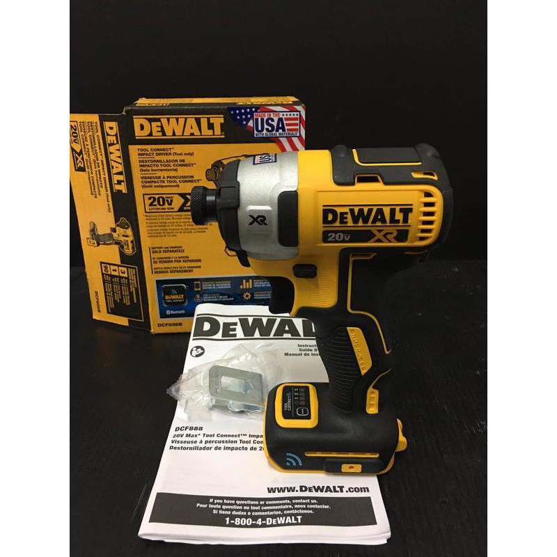 全新 DEWALT得偉 美國製長短溝 DCF888 藍芽防盜 18v 3段調速 衝擊起子 無刷起子機 DCF887升級版 蝦皮購物