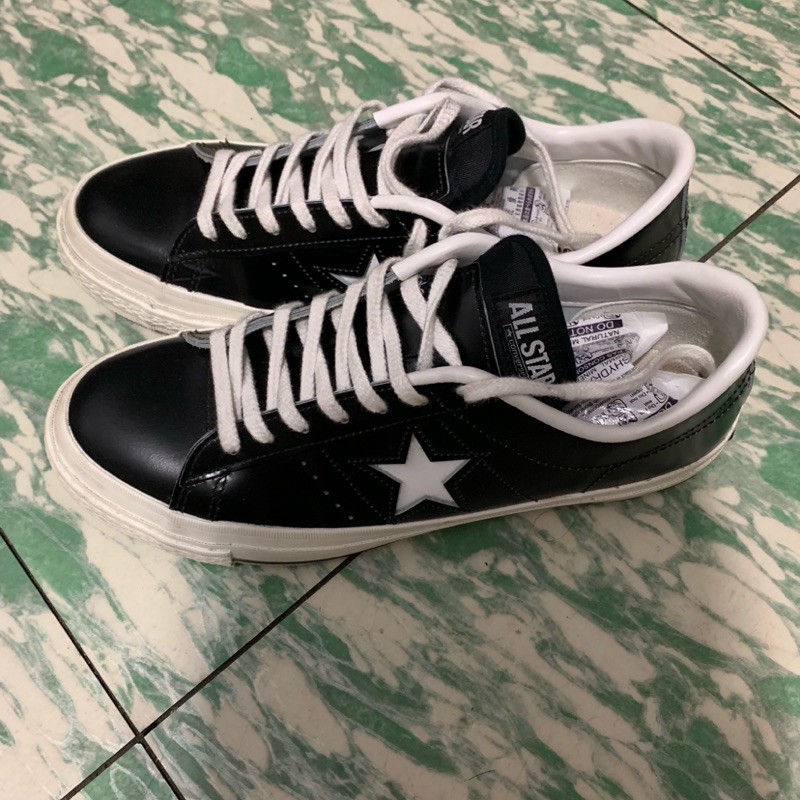 日本帶回正品CONVERSE ONE STAR J 黑白皮革日本製低筒32346511 余文樂