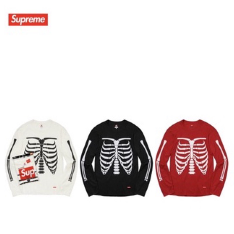 OGC}Supreme HANES BONES THERMAL CREW 骨頭長T 單件一包| 蝦皮購物