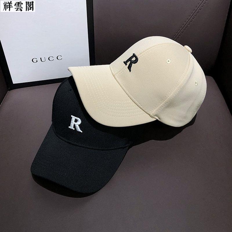 韓版新款帽 鴨舌帽女春秋款遮陽防曬帽子白色時尚網紅R字母硬頂棒球帽男潮牌 穿搭必備 帽子 防曬帽 日韓 | 蝦皮購物
