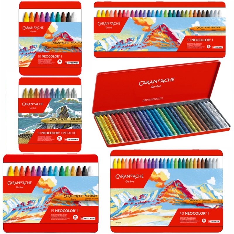 Caran d'Ache Neocolor I Permanent Wax Pastel Sets