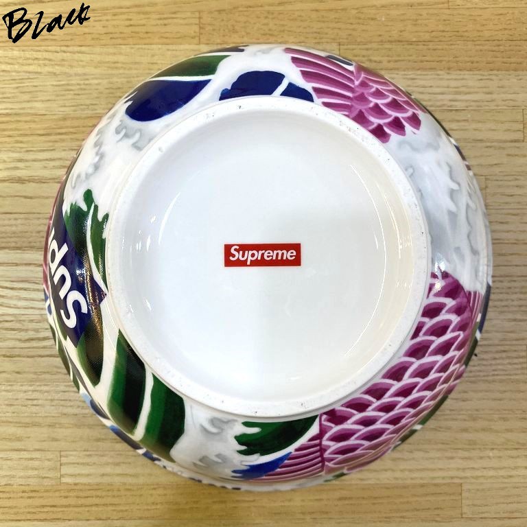 BLACK全新SUPREME陶瓷碗公waves ceramic bowl鯉魚BOX LOGO大碗/拉麵碗