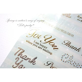 感謝款 透明貼紙 彩色貼紙 英文貼紙 手帳 手工卡片 包裝 燙金 字母貼紙 Thank you STK